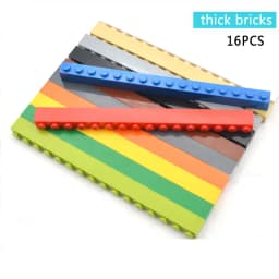 16pcs Small Building Blocks 1x16 Dots Thick Figures Bricks Educational Creative Compatible with Lego DIY Toys Accessorie2465