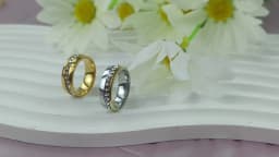 Wholesale Two Color Plated 316L Stainless Steel .1CT Channel-Set Crystal Ring for women or Men