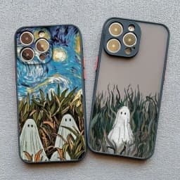 Cute Ghost Shockproof Phone Case For iPhone 13 12 Pro Max Mini 17 16 15 11 Pro Max 14 Plus SE2 XS X XR Back Cover Fundas Shell