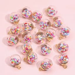 20pcs Colorful Sequins Star Sequins Round Ball Glass Ball Pendant DIY Handmade Ear Studs Earrings Ear Jewelry Material Pack