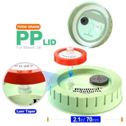 6PCS Liquid Culture Lids - Autoclavable 70mm Regular Mouth Jar Lids with Heavy Duty Injection Port for Mushroom Cultivation