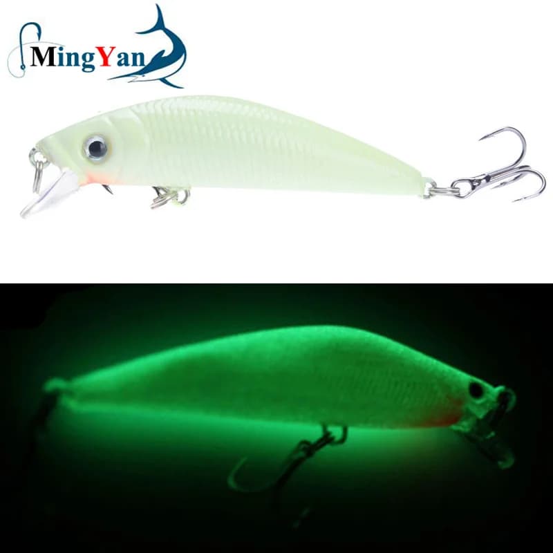 1Pcs 7cm 8g 3D Luminous Night Fishing Baits Minnow Lure with 6# Hooks Isca Artificial Hard Crankbaits Bass Pike Carp Fishing
