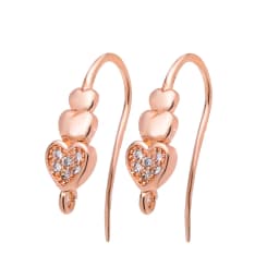 Peixin Luxury Cubic Zirconia Earrings Hook Accessories Rose Gold Brass Women's Dangle Earrings DIY Jewelry Making Charm