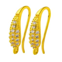 Peixin Luxury Cubic Zirconia Earrings Hook Accessories Rose Gold Brass Women's Dangle Earrings DIY Jewelry Making Charm