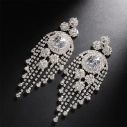 European and American Rhinestone Earrings for Women's Fashionable Multi-Layer Exaggerated Tassel Earrings, Versatile Accessories