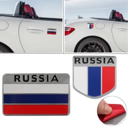 Russia Flag Car Sticker Decal Emblem 3D Aluminum Alloy Stickers Car-Styling Auto Accessories