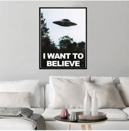 I WANT TO BELIEVE - The X Files Art Silk Or Canvas UFO TV Series Print Canvas Painting Decorative Picture Home Decor