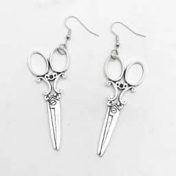1 pair of modern earrings handmade by new fashion designers, punk-style scissors earrings, women's earrings.