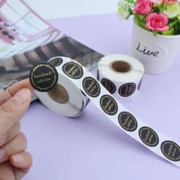 500pcs Handmade with Love Stickers Baking Label Wedding Sticker Party Label Decoration Envelope Seal Stationery Black Sticker