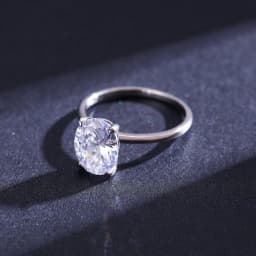 Modian Basic 925 Sterling Silver Big Luxury Oval Cut Clear Zirconia Finger Ring For Women Engagement Wedding Band Promise Ring