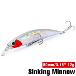 TSURINOYA Fishing Lure Sinking Minnow 80S 12g DW96 8cm Multi-color Rockfish Jerkbait Hard Bait Freshwater Saltwater Wobbler