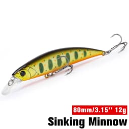 TSURINOYA Fishing Lure Sinking Minnow 80S 12g DW96 8cm Multi-color Rockfish Jerkbait Hard Bait Freshwater Saltwater Wobbler