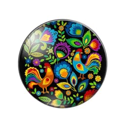 Colorful Black Folk Art Flowers Floral 10pcs mixed 12mm/18mm/20mm/25mm Round photo glass cabochon demo flat back Making findings