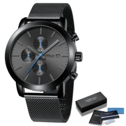 Men Watches CRRJU Top Brand Fashion multifunction Stainless Steel Mesh business Waterproof Wrist Watches Relogio Masculino