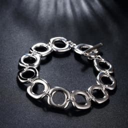 Hot Popular classic Square circle chain 925 Sterling Silver Bracelet for woman man Wedding party Christmas Gifts fashion Jewelry