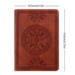 A6 Retro Style Pocket Type Mini Notebook Stamping Process Artificial PU Leather Writing Book Portable Notepad Office Bookkeeping