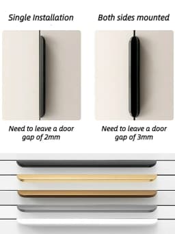 Gold Black Hidden Handles Invisible Door Handle Aluminum Alloy Long Kitchen Cabinet Pulls Wardrobe Door Knob and Handle Hardware