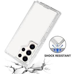 Heavy Duty Transparent Shockproof Dustproof Case For Samsung Galaxy S23 S20 S22 S21 S24 S25 S26 Ultra S10 Note 20 10 Plus 3 in 1