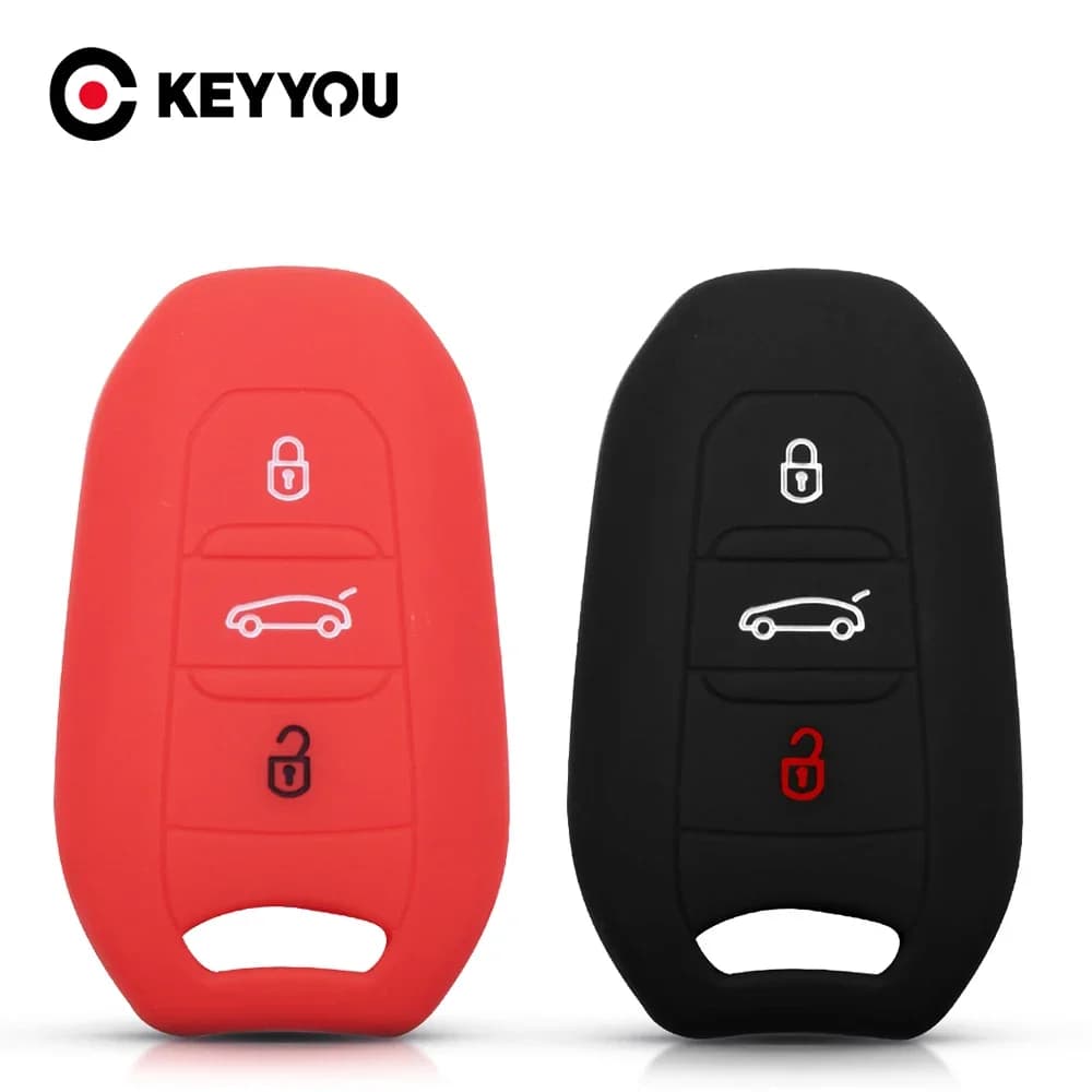 KEYYOU For Peugeot C6 508 C5 C3 508 2008 3008 C4 Aircross Picasso Grand Remote Silicone Car Key Cover Case 3 Buttons