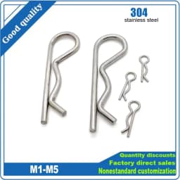 M1 M1.2 M1.6 M1.8 M2 M2.5 M3 M3.5 M4 M5 304 Stainless Steel R Spring Cotter Pin Wave Shape Split Clip Clam Tractor Pin for Car