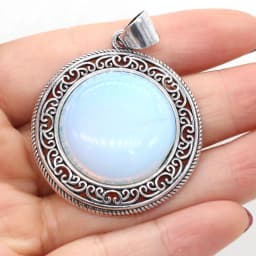 Natural stone Pendant Turquoise Metal Alloy Vintage Round Exquisite charms For jewelry making DIY Necklace accessories 38x42mm