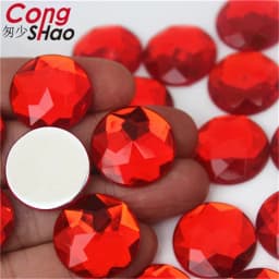 Cong Shao 20pcs 20mm Colorful Acrylic Rhinestone Round Flat Back Beads Crystal Stones DIY Costume Jewelry Crafts Scrapbook ZZ751