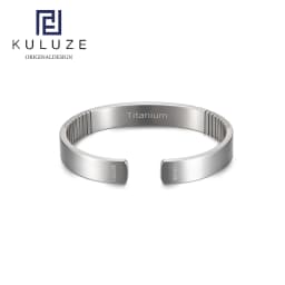 KULUZE Original Titanium wristband 100% Pure titanium Golf Athletic Bracelet Men Women C-Shaped cuff Bangle Bracelet fashionGift