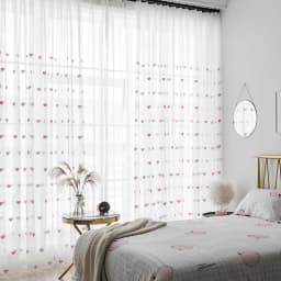 Modern Children Cartoon 3D Heart Sheer Tulle Girls Bedroom Curtains For Finished Living Room Drapes Custom Panel Curtain Cortina