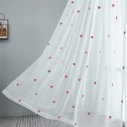 Modern Children Cartoon 3D Heart Sheer Tulle Girls Bedroom Curtains For Finished Living Room Drapes Custom Panel Curtain Cortina