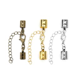 10set/lot Copper Leather Cord End Caps End Clasps Fit 3 4 5 6 8mm Bracelet Lobster Clasps Connectors Diy Jewelry Findings