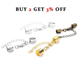 10set/lot Copper Leather Cord End Caps End Clasps Fit 3 4 5 6 8mm Bracelet Lobster Clasps Connectors Diy Jewelry Findings