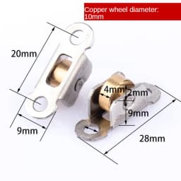 Stainless steel window pulley slot wheels silent Copper u groove track door roller casters sliding glass window Hardware fitting
