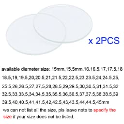 1.0mm Thickness Crystal Round Watch Glass 15mm to 45mm Mineral Smart Watch Repair Glass Lens Flat Mirror for Watchmaker