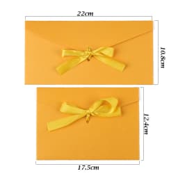 10Pcs/Set Creative Bow Envelope Retro Greeting Card Bags Multicolor Pearlescent Paper Envelop Ribbon Mailer For Wedding Invited