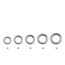 PROBEROS 20pcs 304 Stainless Steel Fishing Solid Rings 1#-5# Heave-Duty Seamless Rings Metal Polishing Jig Fishing Rings Tackle