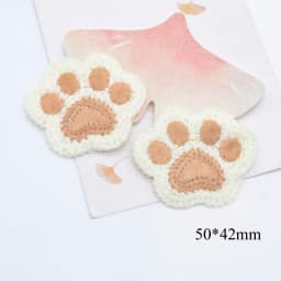 10Pcs Cartoon Bear Paw Applique for DIY Baby Clothes Hat Shoes Sewing Patches Headwear Hair Loop Clips Decor Accessories