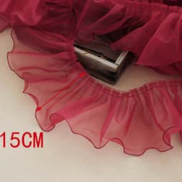 3 Meters/Lot 11 Colors 15-20cm Wide Organza Lace Curtains Purple Pink White Coral Pink Purple Gauze Pleated Lace X962