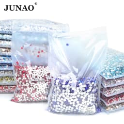 JUNAO Top Quality 100Gross SS6-SS16 SS20 SS30 Pink Red Glass Rhinestones Appliques Bulk Flatback Nail Crystal Stones for Clothes