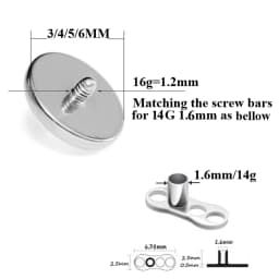 1 PC Surgical Steel Dermal Anchor Moon Shape Micro Dermal Anchor Flower Star Piercings Skin Diver Piercing Body Jewelry 14g