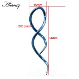 Alisouy 2pcs Punk Stainless Steel 8-shaped twist Dangle Men Women Ear hook Earrings Fake Ear expander Piercing Body Jewelry