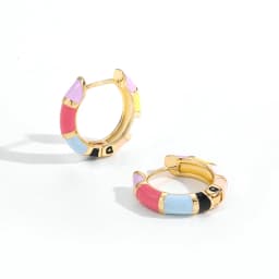 Vintage Enamel Flower Small Hoop Earrings Trendy Geometric Statement Round Circle Huggie Earring Fashion Jewelry Brincos