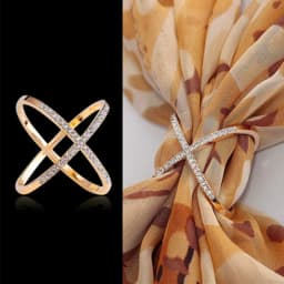 Crystal Brooches Cross Scarf Buckle For Women Hollow X Shape Scarves Buckle Brooch Fashion Jewelry Clothing Accesories