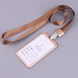 Men Women Business Bank Credit Card Holder Name ID Card Cover Work Card Holders with Lanyard Metal Work Identity Badge Case