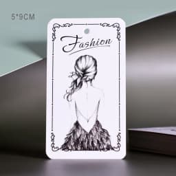 300gsm coated paper garment Clothing Clothes Hanging Tags Swing Tags Brand Name Labels Fashion Design Stock Cards Wholesale