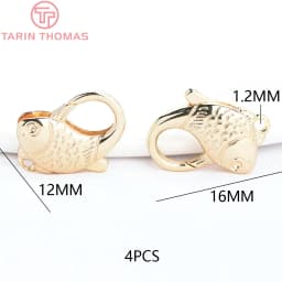 (3280)2PCS 11x15.5MM 24K Gold Color Brass with Zircon Necklace Bracelet Connector Clasps High Quality DIY Jewelry Making Finding