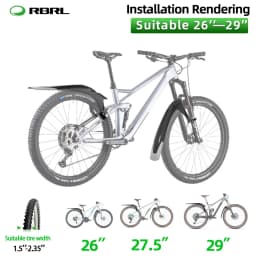 RBRL Bicycle Fender Wings for Bicycle 29 Mud Flaps for Bicycle Mountain Bike Fender Quick Release 24 to 29 Inch MTB Accessories