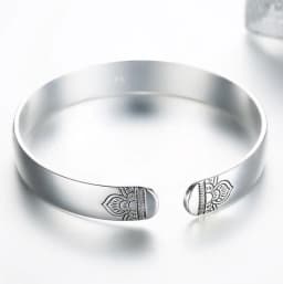925 Sterling Silver Jewelry Retro Silver Leaf Black Bracelet Men Women New Jewelry Fashion Retro High-quality Bangles