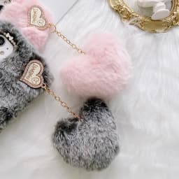 Luxury Love Pendant Phone Case For iPhone 15 Pro Max 14 13 12 11 X XS XR 8 7 6 6S Plus SE 2020 Cute Warm Winter Plush Fur Covers