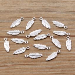 80Pcs 2023 New 5*15mm 9 Color Metal Zinc Alloy Two-sided MINI Leaves Charms Fit Jewelry Plant Pendant Makings DIY Handmade Craft