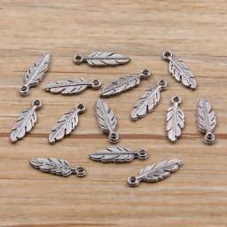 80Pcs 2023 New 5*15mm 9 Color Metal Zinc Alloy Two-sided MINI Leaves Charms Fit Jewelry Plant Pendant Makings DIY Handmade Craft